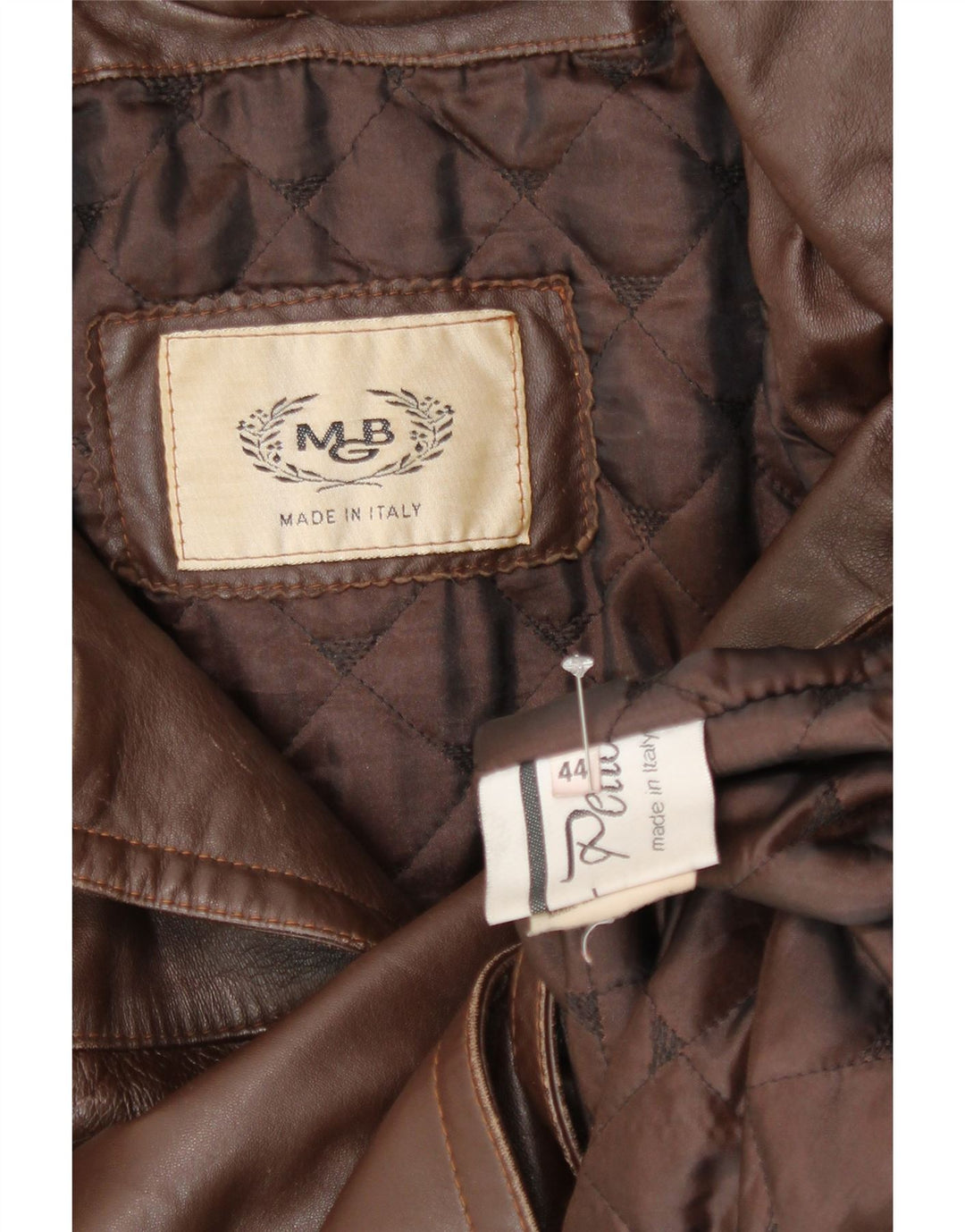 Vintage Womens Hooded Loose Fit Leather Coat IT 44 Medium Brown Leather