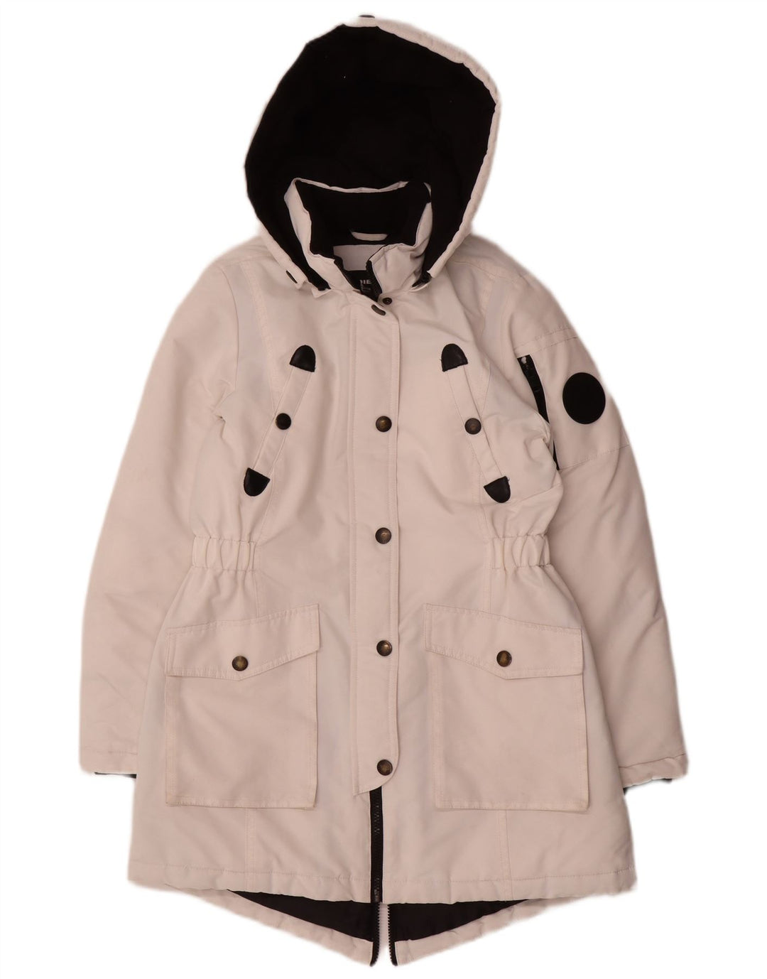Diesel Girls Hooded Parka Jacket 11-12 Years White Polyester