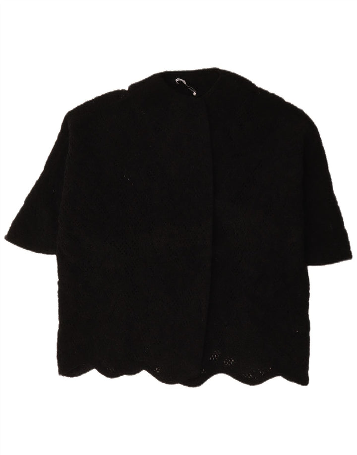 Zara Womens Short Sleeve Oversized Blazer Jacket UK 14 Medium Black