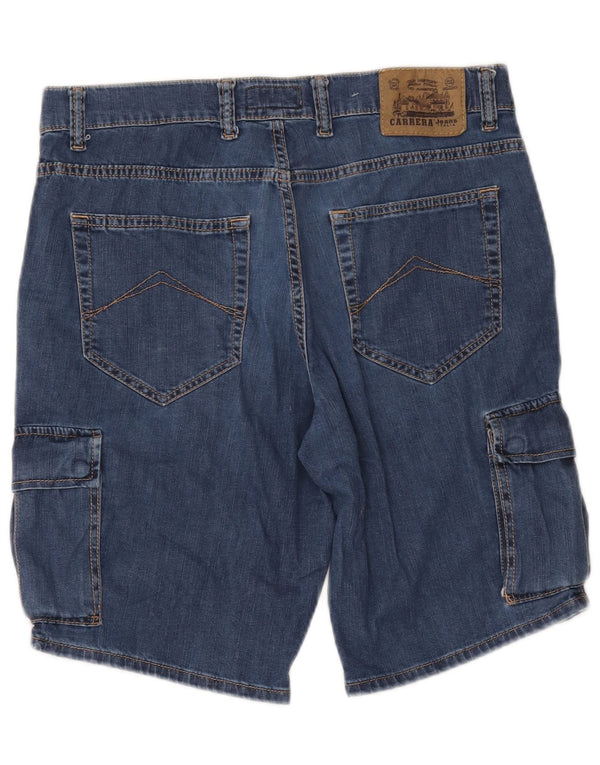 Carrera Mens 618 Denim Cargo Shorts W34 Large Blue Cotton