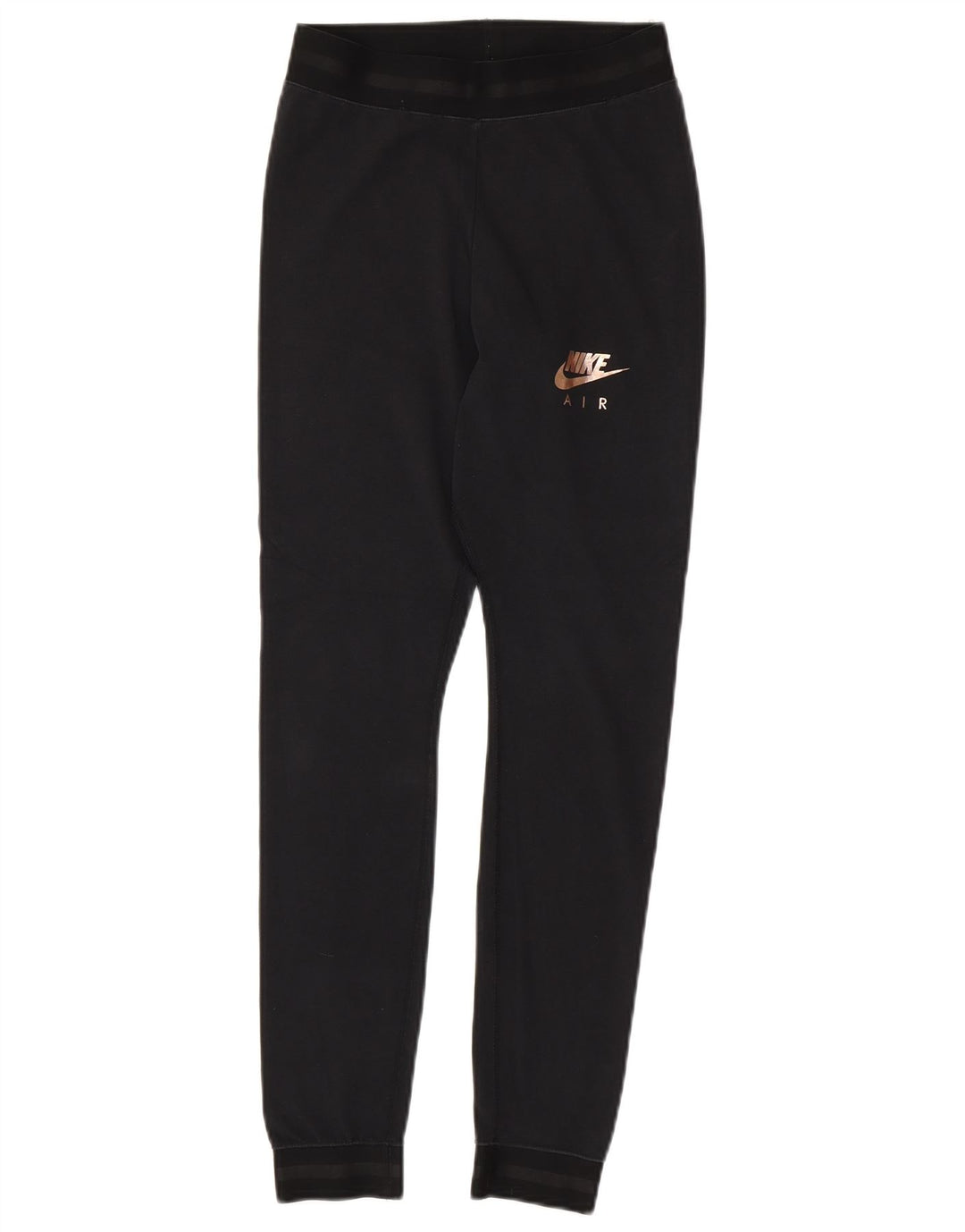 NIKE Womens Graphic Tracksuit Trousers Joggers UK 8 Small Black Cotton