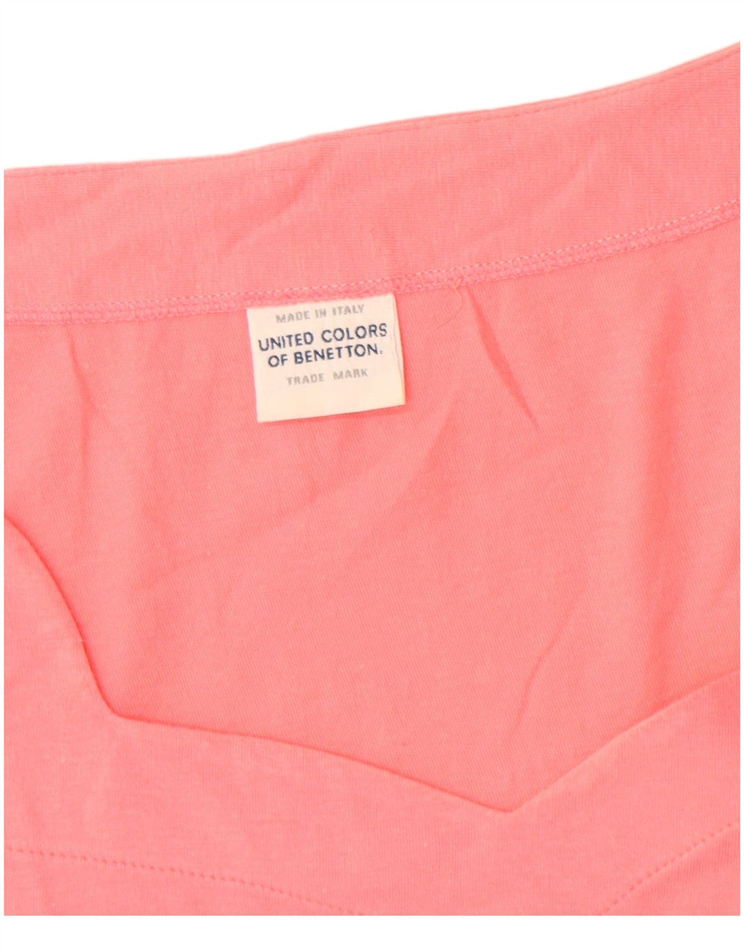 Benetton Womens T-Shirt Top UK 14 Medium Pink Cotton