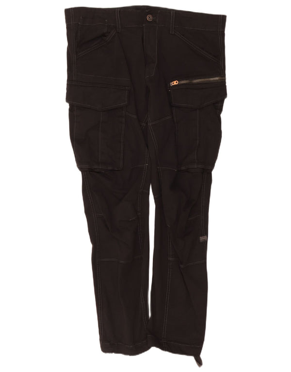 G-STAR Mens Slim Cargo Trousers W36 L32 Black Cotton