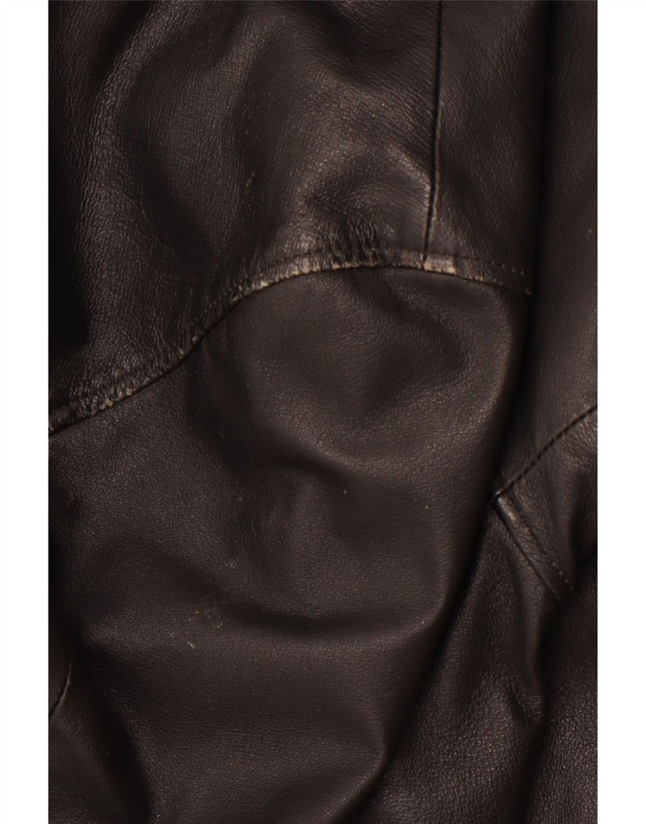 VINTAGE Mens Leather Jacket IT 50 Large Black