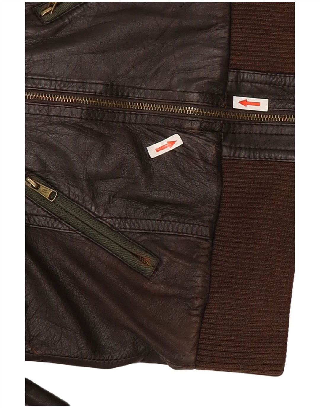 Bershka Womens Leather Jacket UK 12 Medium Brown