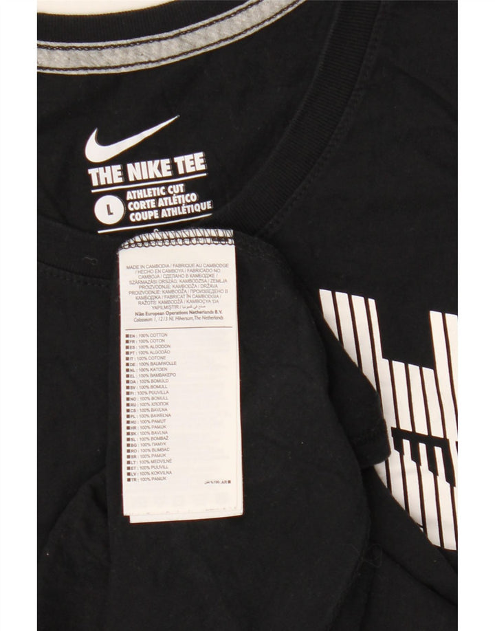 Nike Mens Athletic Cut Graphic T-Shirt Top Large Black Cotton