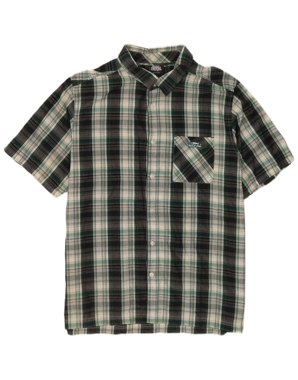 Weird Fish Mens Short Sleeve Regular Fit Shirt 2XL Green Plaid Cotton