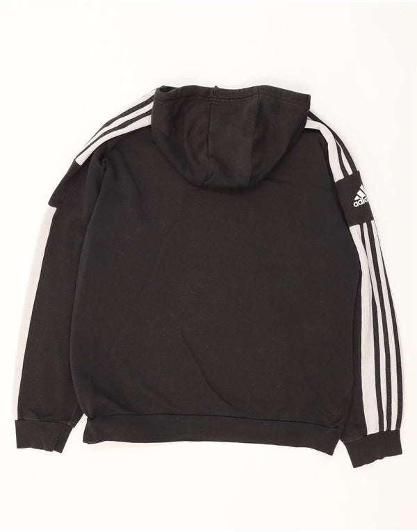 Adidas Mens Graphic Hoodie Jumper Large Black Cotton