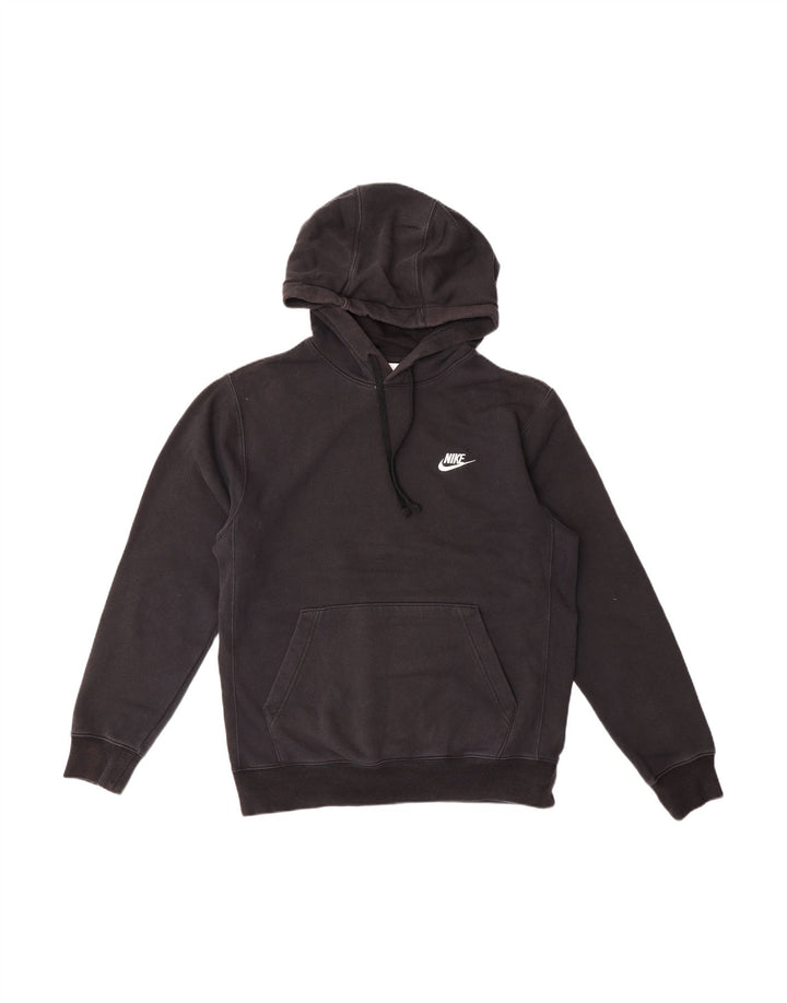 NIKE Mens Hoodie Jumper Small Black Cotton