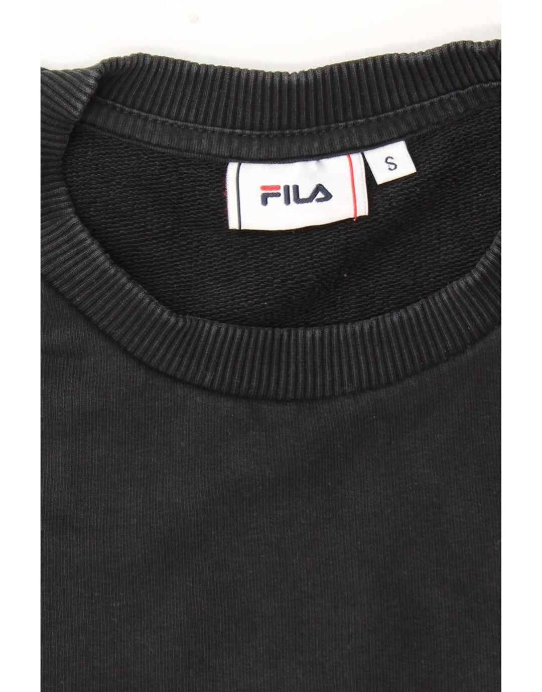 FILA Mens Graphic Sweatshirt Jumper Small Black Colourblock Cotton