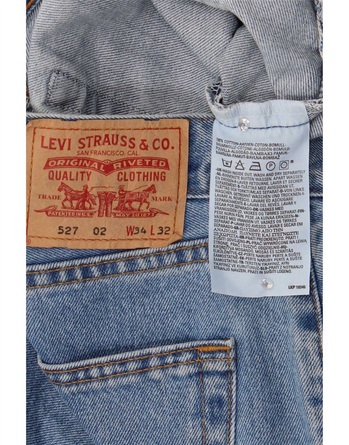 Levi's Mens 527 Bootcut Jeans W34 L32 Blue Cotton