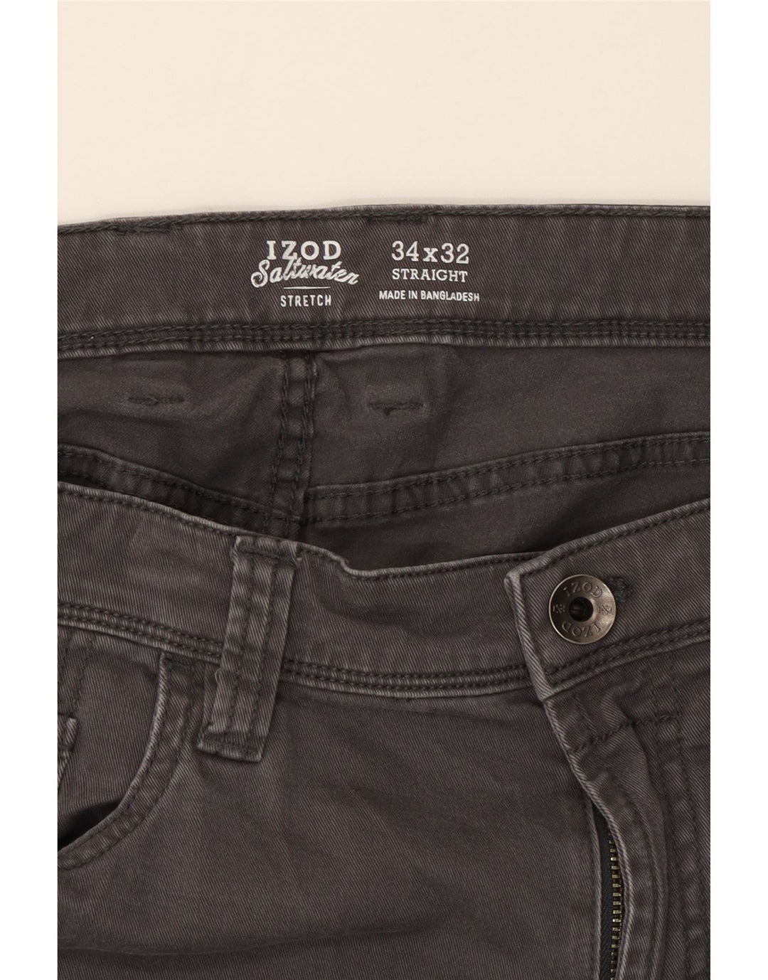 IZOD Mens Slim Straight Jeans W34 L32 Grey Cotton Vintage Izod and Second-Hand Izod from Messina Hembry 