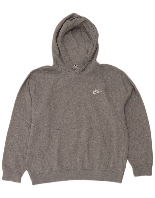 Nike Mens Loose Fit Hoodie Jumper Medium Grey Flecked Cotton