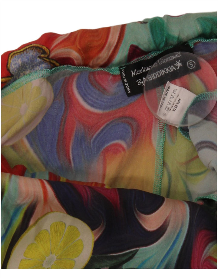 Vintage Womens Abstract Pattern Flare Trousers Small W26 L29 Multicoloured