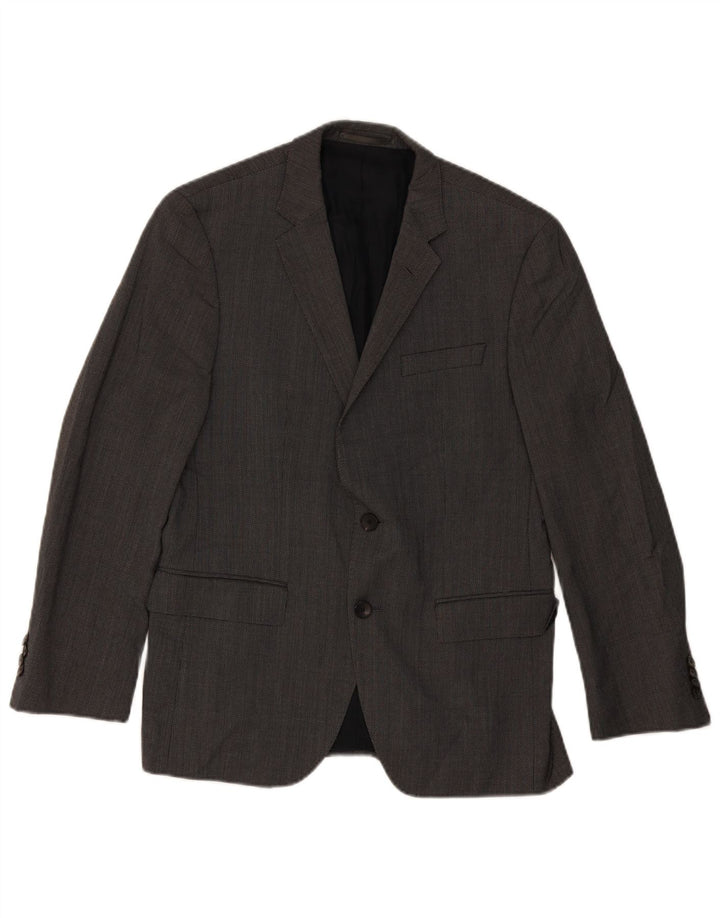 HUGO BOSS Mens 2 Button Blazer Jacket UK 38 Medium Grey Spotted