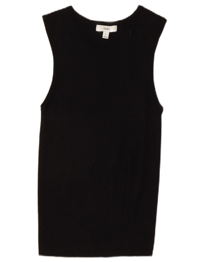 Marks & Spencer Womens Vest Top UK 16 Large Black Viscose
