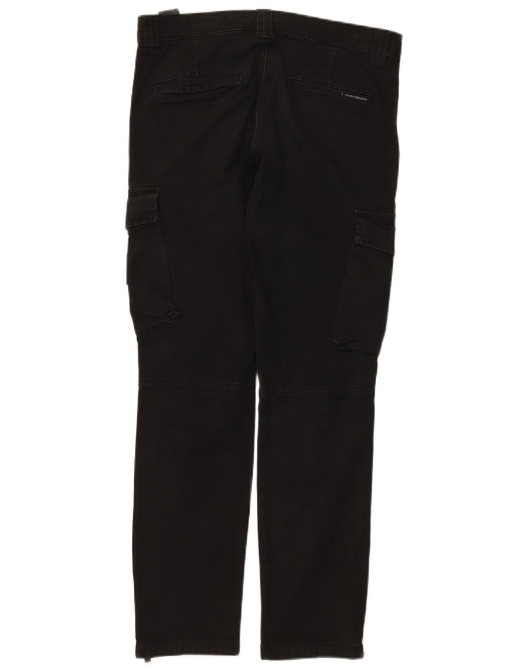 CALVIN KLEIN Mens Slim Cargo Trousers W30 L29 Black Cotton