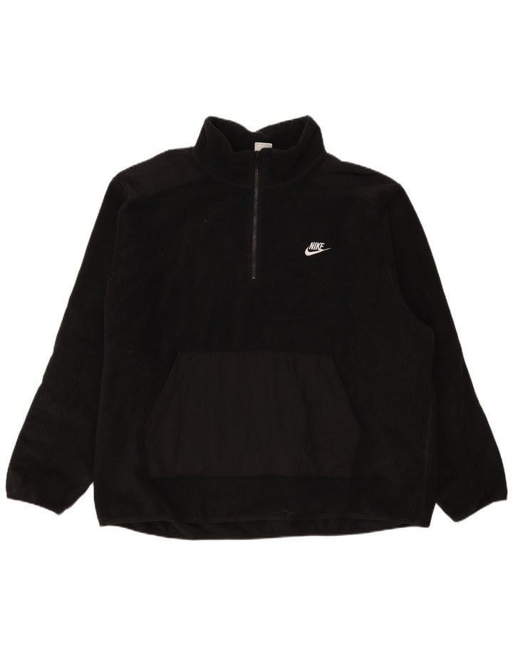 Nike Mens Zip Neck Fleece Jumper 2XL Black