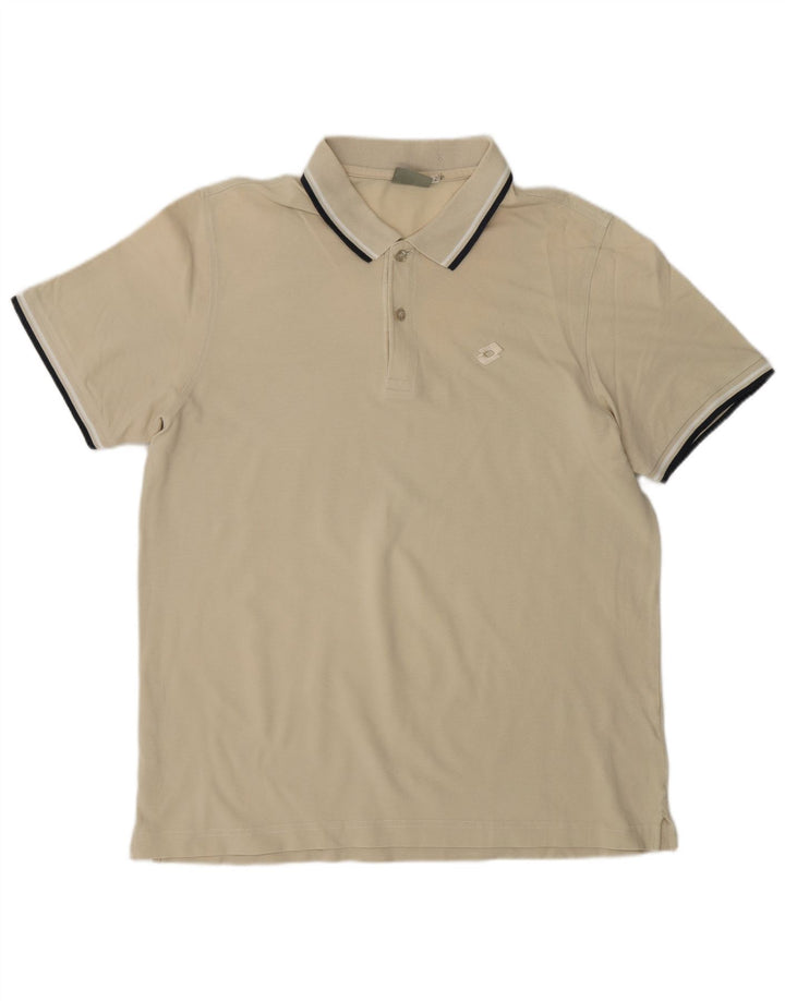 LOTTO Mens Polo Shirt Large Beige