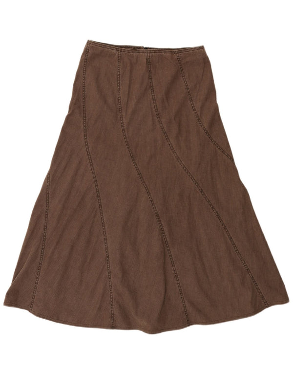 Marks & Spencer Womens Denim Skirt UK 10 Small W28 Brown Cotton