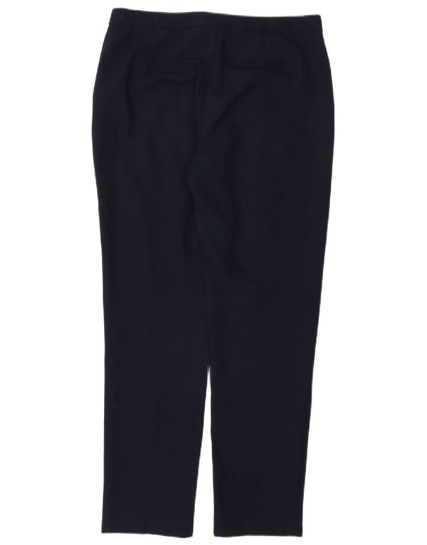Reiss Womens Slim Chino Trousers UK 12 Medium W32 L29 Navy Blue Wool