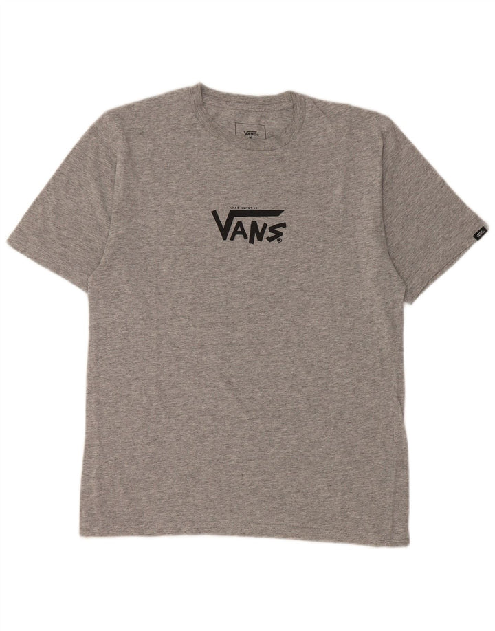 VANS Boys Custom Fit Graphic T-Shirt Top 10-11 Years Medium Grey Flecked