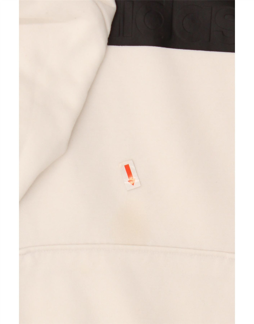 Adidas Womens Graphic Hoodie Jumper UK 8/10 Small White Polyester