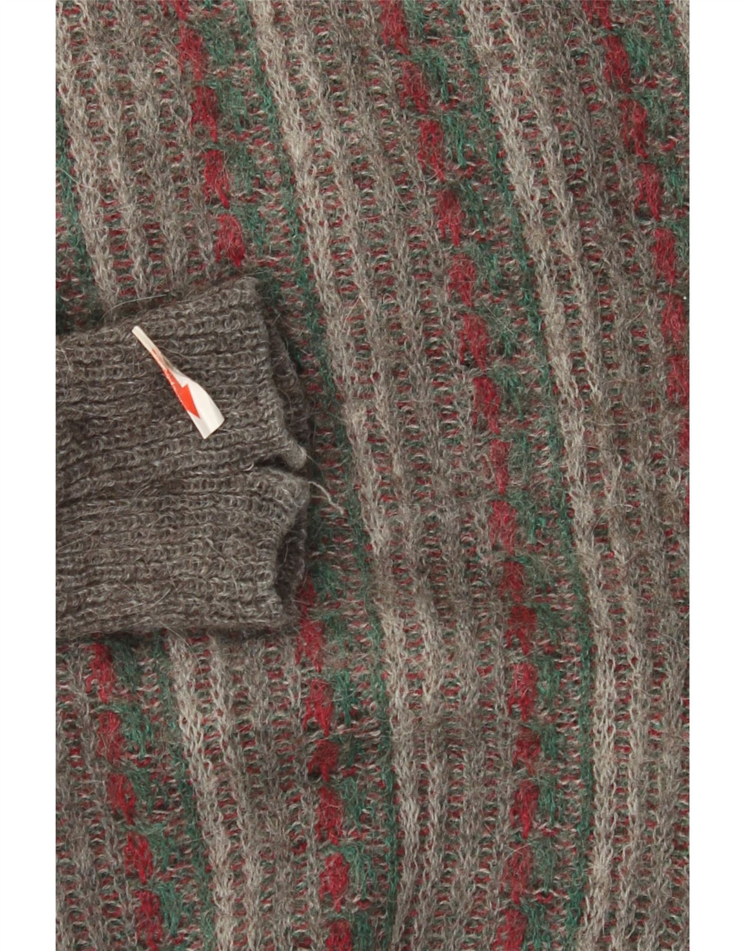 Vintage Mens Cardigan Sweater Large Grey Striped