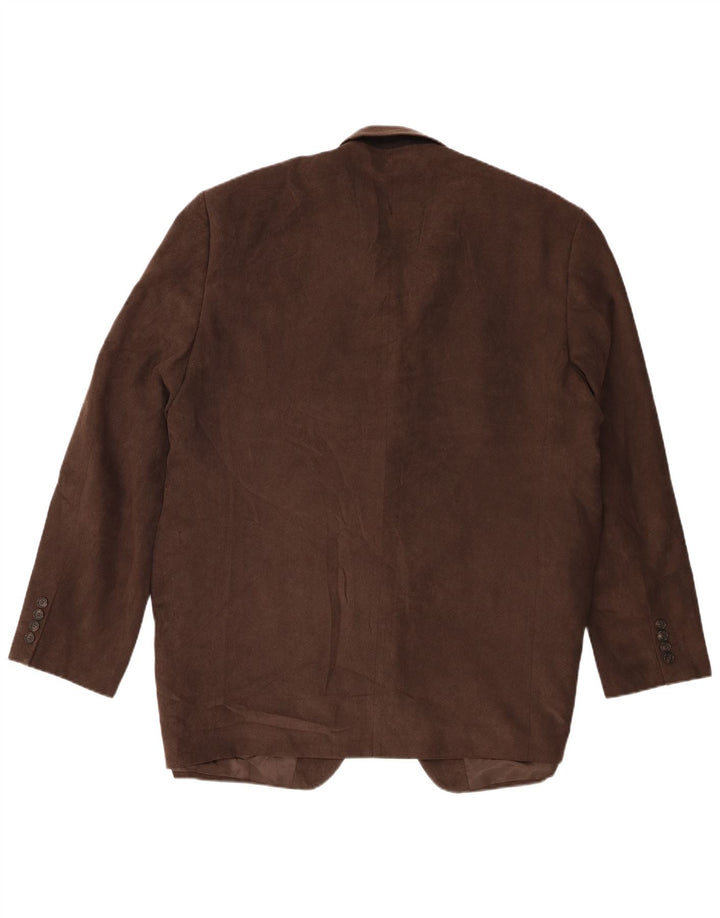 Marks & Spencer Mens 3 Button Corduroy Blazer Jacket UK 46 XL Brown
