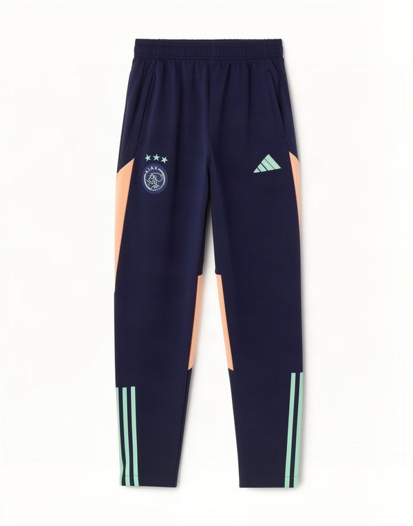 Adidas Mens Ajax Amsterdam Tracksuit Trousers Small Navy Blue Colourblock