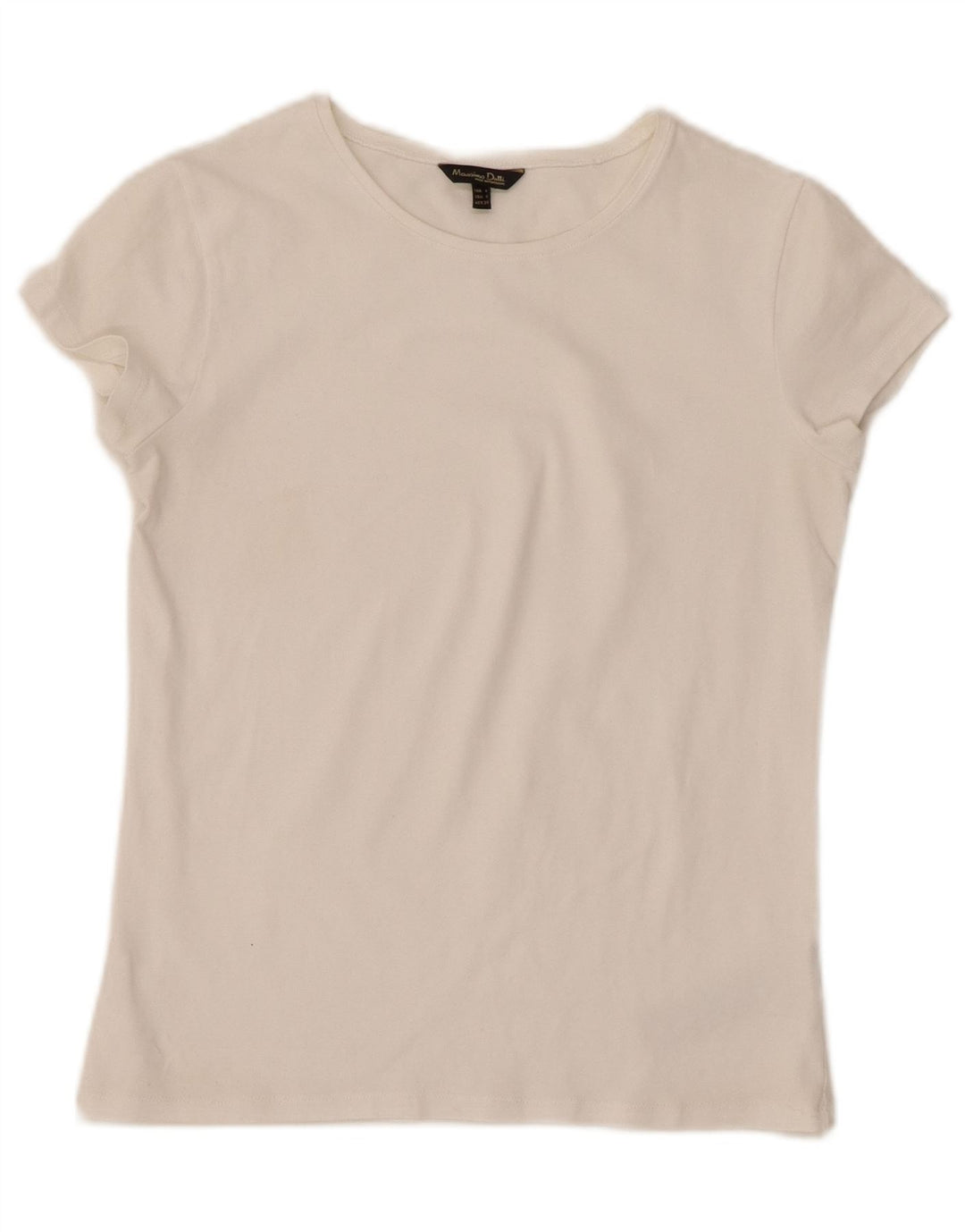 MASSIMO DUTTI Womens T-Shirt Top UK 8 Small White Cotton