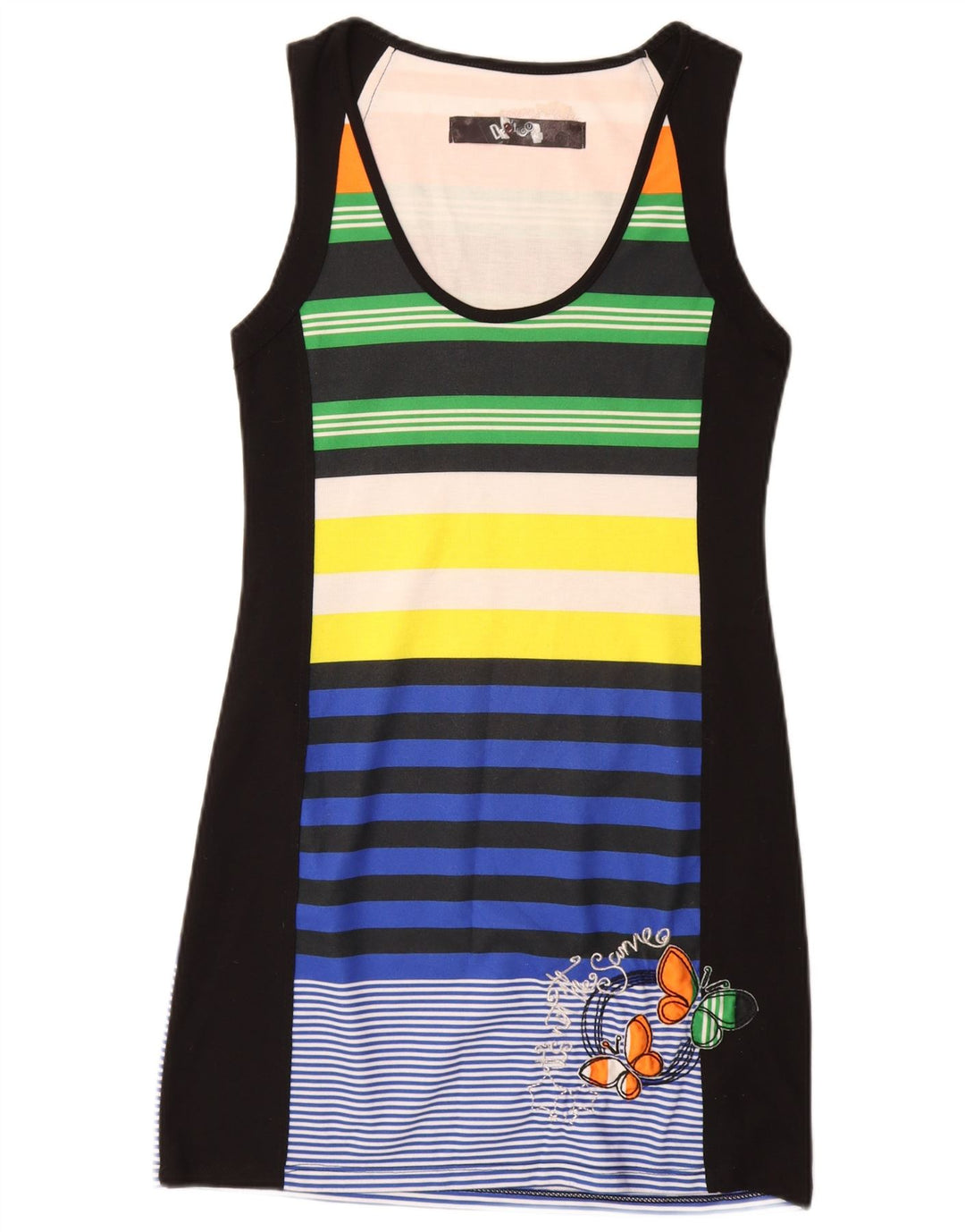 DESIGUAL Womens Graphic T-Shirt Dress UK 12 Medium Multicoloured Butterfly
