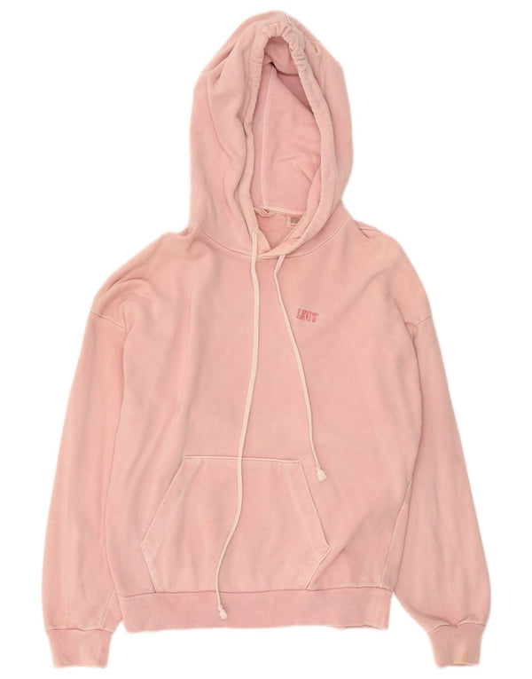 Levi's Womens Oversized Hoodie Jumper UK 6 XS Pink Cotton
