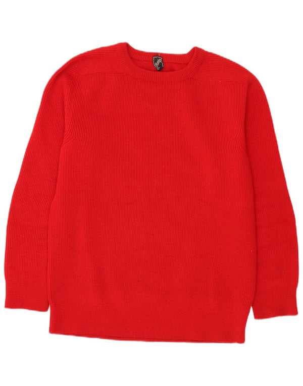 Vintage Mens Boat Neck Jumper Sweater Medium Red