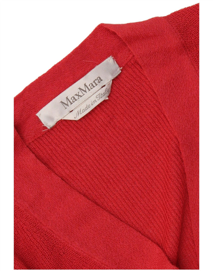 Max Mara Womens V-Neck Jumper Sweater UK 12 Medium Red