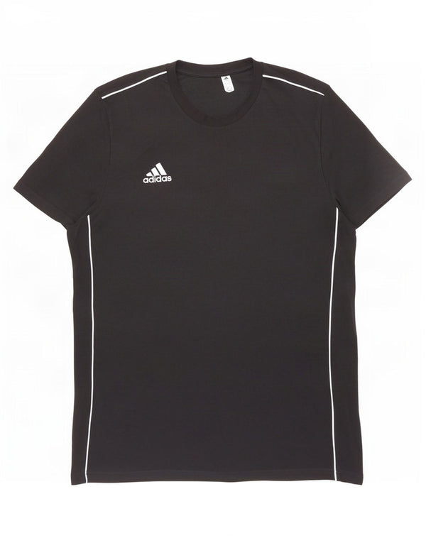 Adidas Mens T-Shirt Top Large Black Cotton