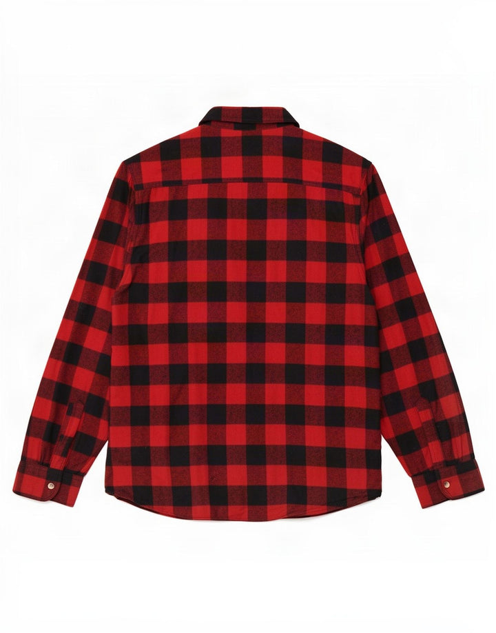 Identic Mens Flannel Shirt XL Red Gingham Cotton