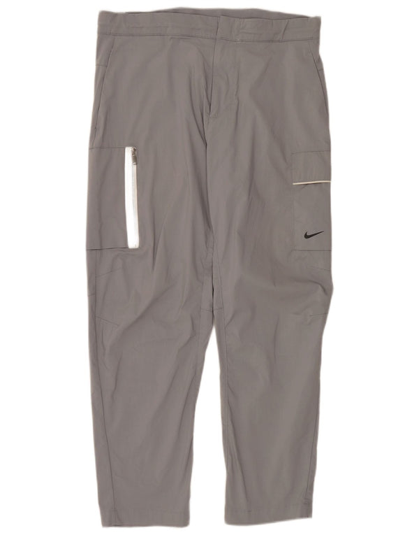 Nike Mens Straight Cargo Trousers W34 L28 Grey Cotton