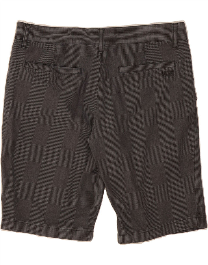 VANS Womens Chino Shorts US 11 Large W36  Grey Check Cotton Vintage Vans and Second-Hand Vans from Messina Hembry 