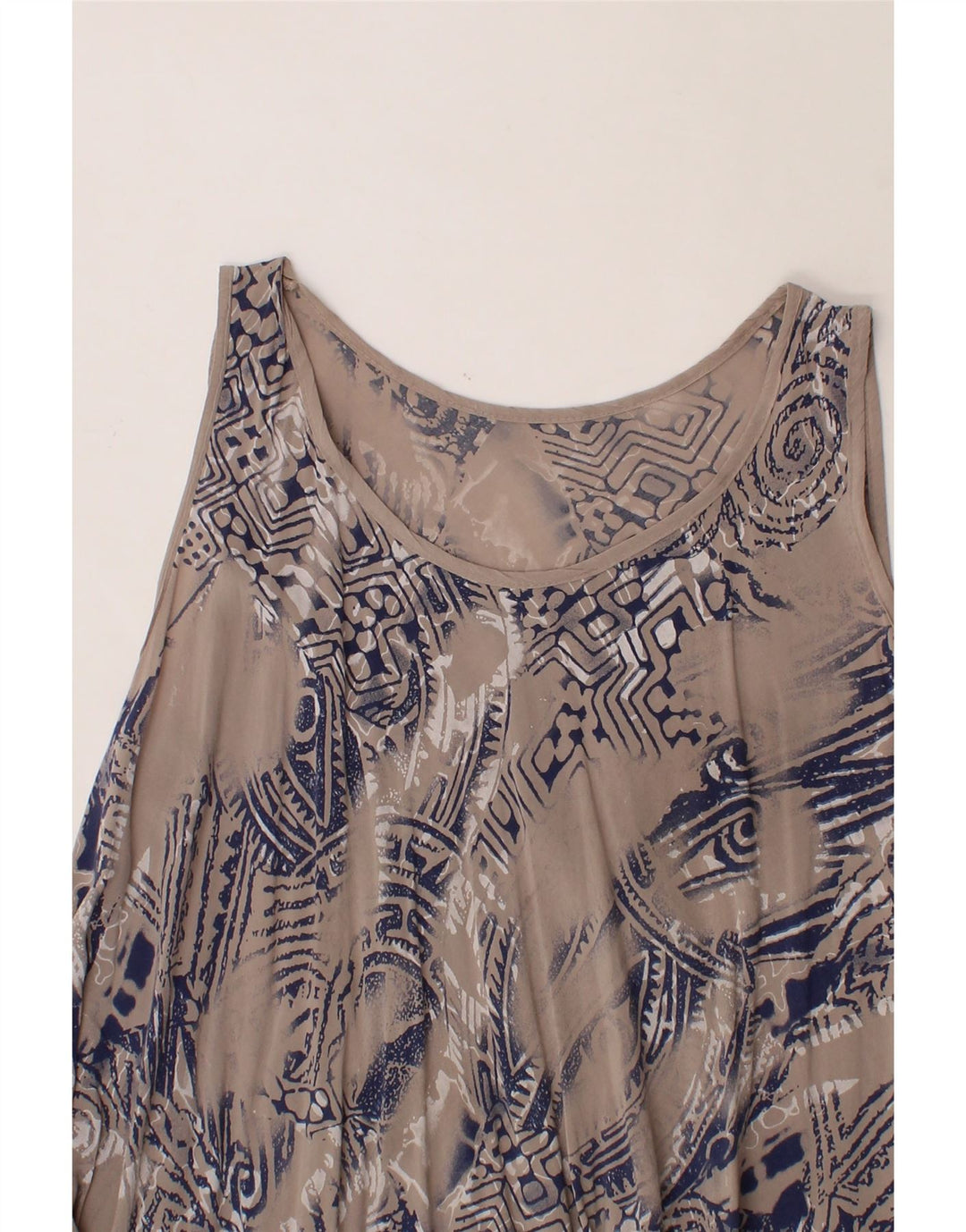 VINTAGE Womens Abstract Pattern Sleeveless Tent Dress UK 14 Medium Grey Vintage Vintage and Second-Hand Vintage from Messina Hembry 
