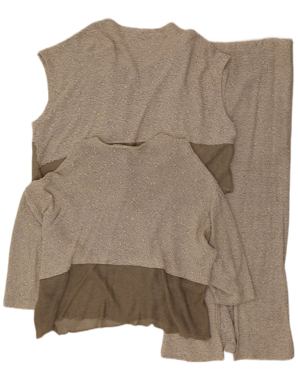 Naomi Womens 3 Piece Skirt Set EU 40 Medium W30 Grey Colourblock Viscose