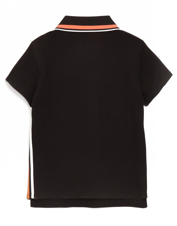 Juicy Couture Womens Polo Shirt UK 8 Small Black Striped Cotton