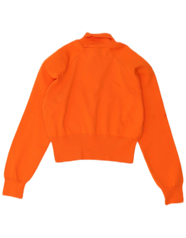 Zara Womens Crop Roll Neck Jumper Sweater UK 10 Small Orange Polyester
