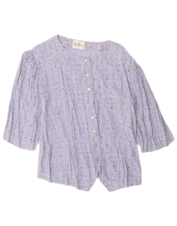 Betty Barclay Womens 3/4 Sleeve Shirt Blouse UK 16 Large Blue Floral
