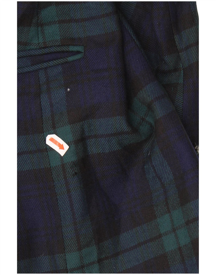 AQUASCUTUM Mens 3 Button Blazer Jacket UK 40 Large Navy Blue Check