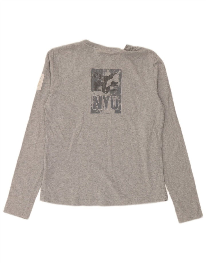 CHAMPION Womens Top Long Sleeve UK 14 Large Grey Cotton