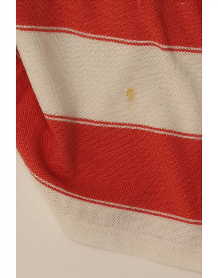 Fat Face Mens Polo Shirt Large Red Striped Cotton