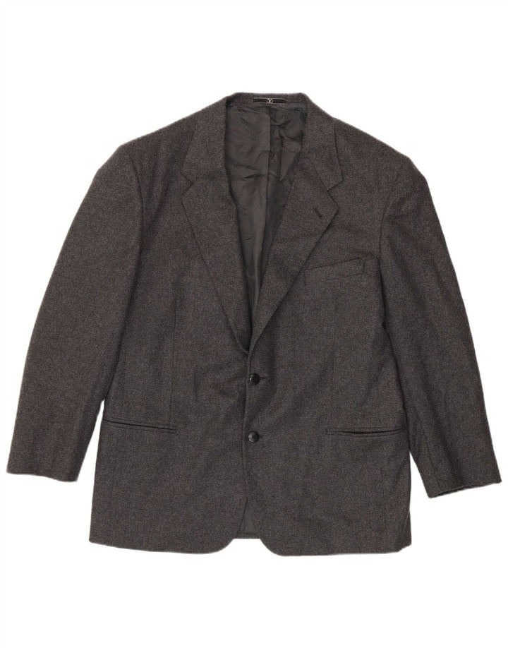 Valentino Mens 2 Button 2 Button Blazer Jacket IT 54 2XL Grey Virgin Wool