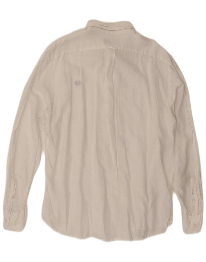 Fred Perry Mens Shirt 2XL White Linen