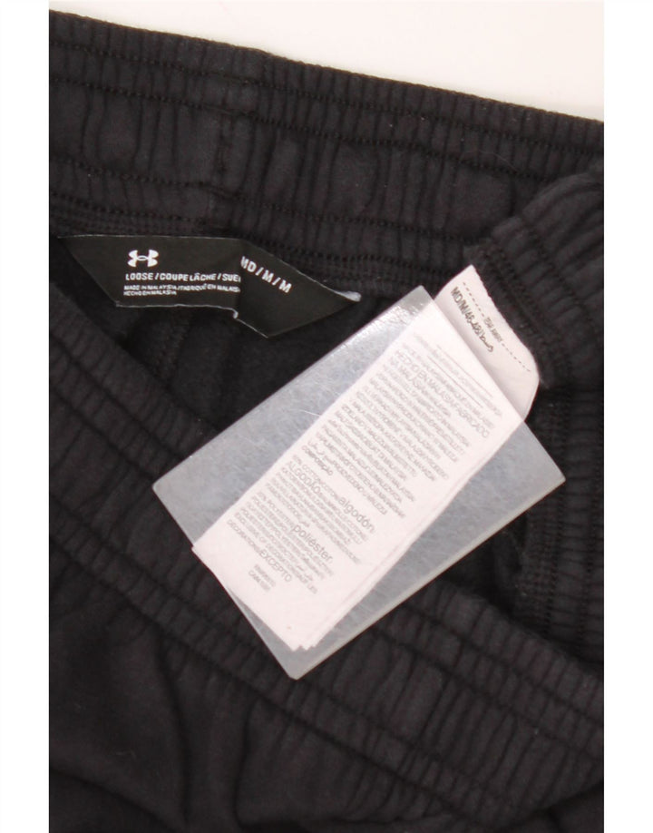 UNDER ARMOUR Mens Graphic Tracksuit Trousers Medium  Black Cotton
